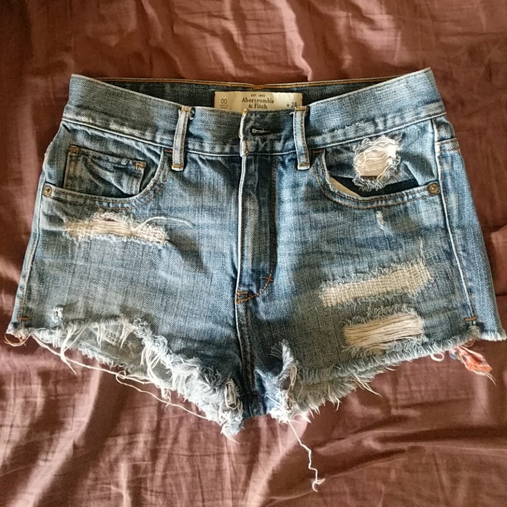 High waisted denim shorts